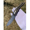 PLUS+ колекційний складний ніж ручної роботи студії KUSTOM KNIVES Damasteel Bifrost 61 - 62 HRC Crio, 2-й варіант - RWL34 HRC 62 Crio